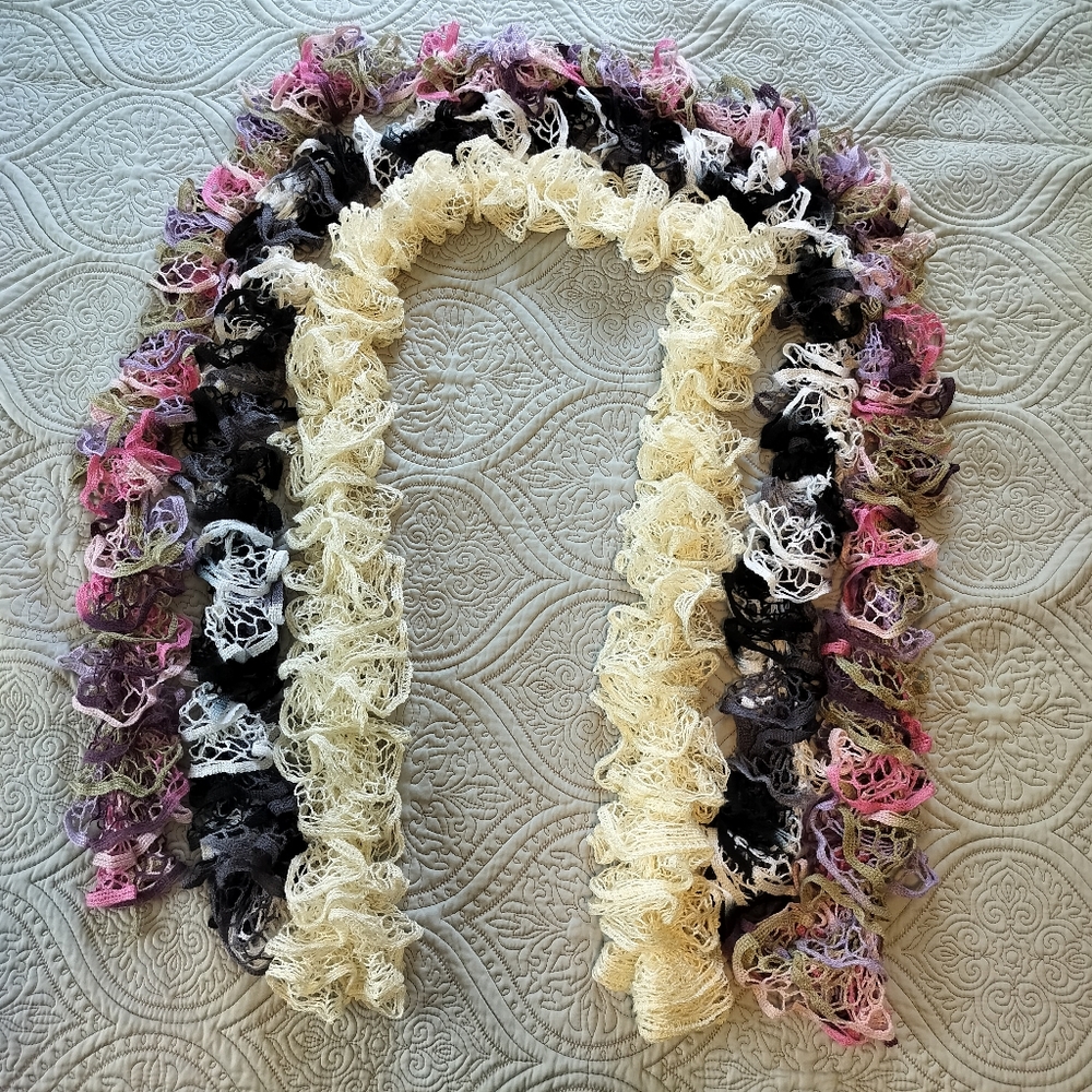 2/$30 Bundle of 3 Crochet Boa Scarves
